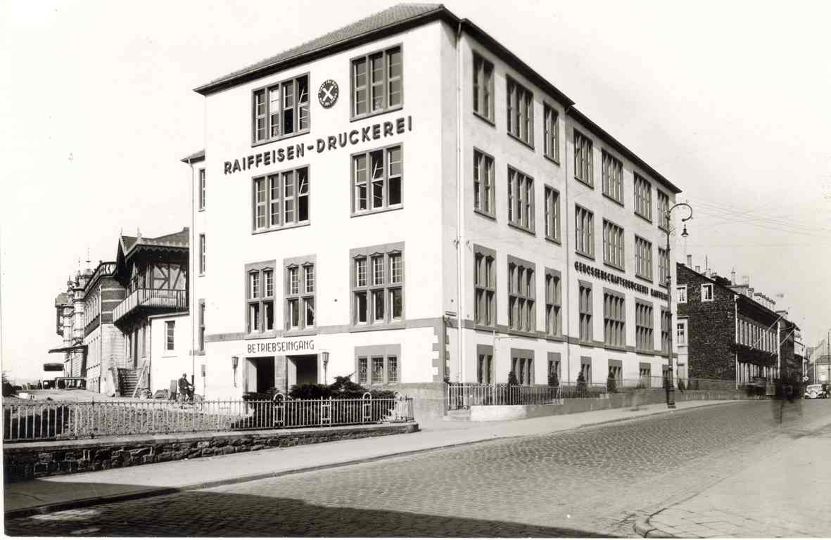 1936: Die Raiffeisendruckerei in Heddesdorf.